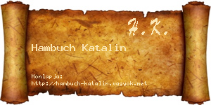 Hambuch Katalin névjegykártya
